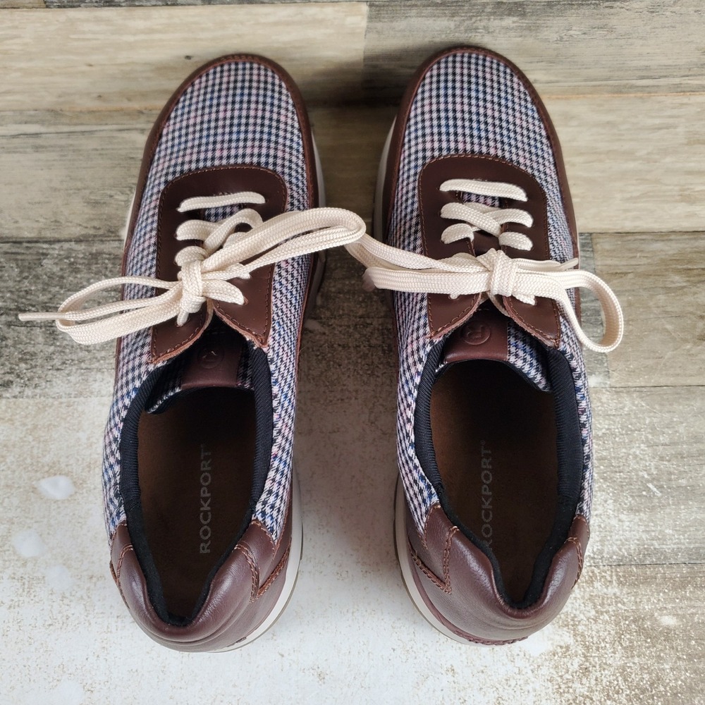 Rockport Works Pulse Tech Womens Shoes Sz 9.5 M Brown Leather Comp Toe Lace Up View 4